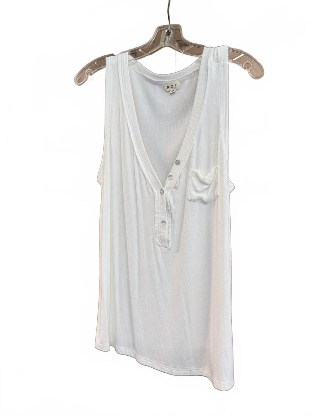 NEW POL women's v-neck tank top in white